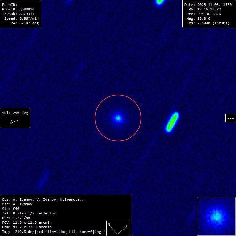Is C/2025 V1, the new 'nearly interstellar' object, related to 3I/ATLAS?