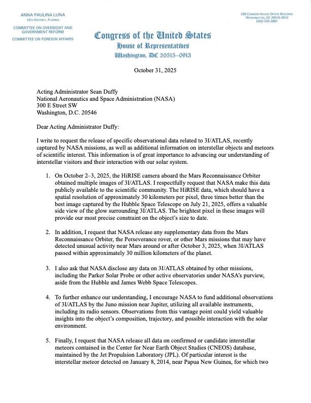 Avi Loeb asks NASA to share data on 3I/ATLAS. Avi Loeb asks NASA to share data on 3I/ATLAS.