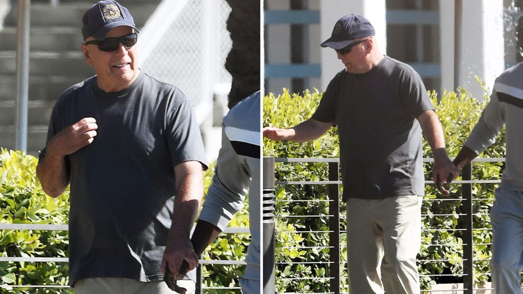 Bruce Willis was spotted taking a beach stroll in Los Angeles. Bruce Willis was spotted taking a beach stroll in Los Angeles.
