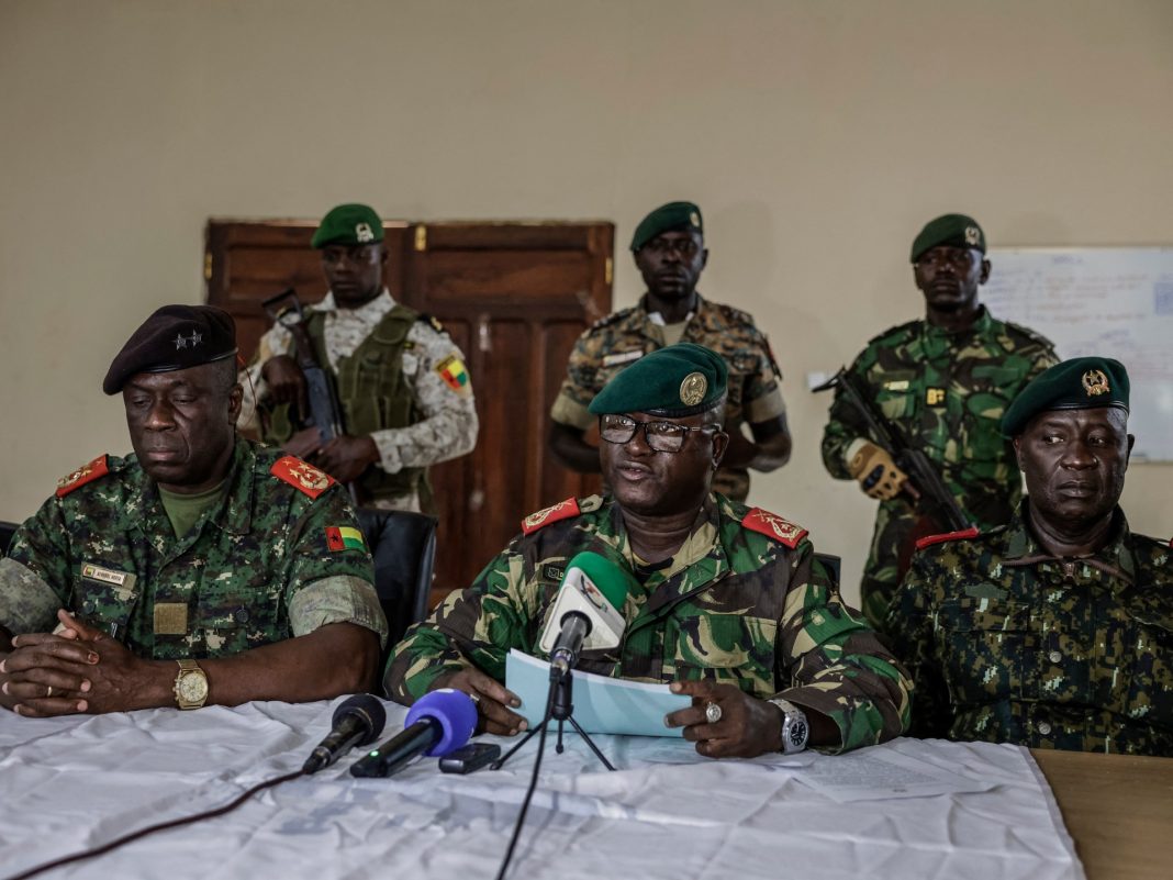 Gunshots are echoing through Guinea-Bissau's capital, but army officers say they've taken 'total control.'