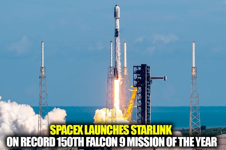 SpaceX’s Falcon 9 just launched more Starlink satellites, making it the 150th mission this year!
