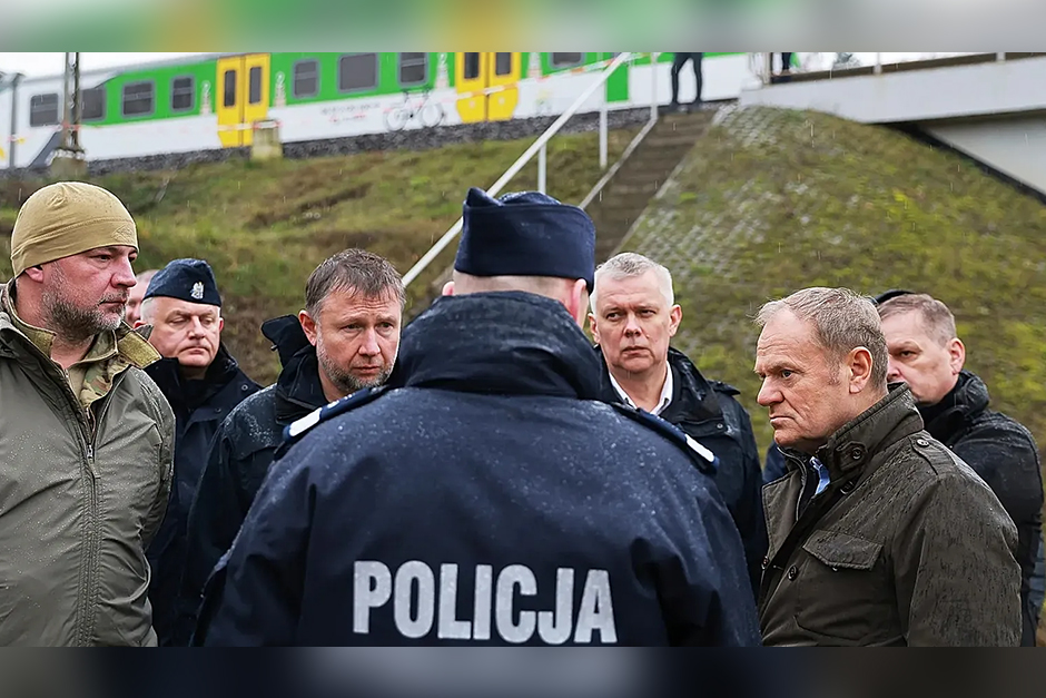 Poland’s Prime Minister calls the railway explosion an ‘unprecedented act of sabotage’.