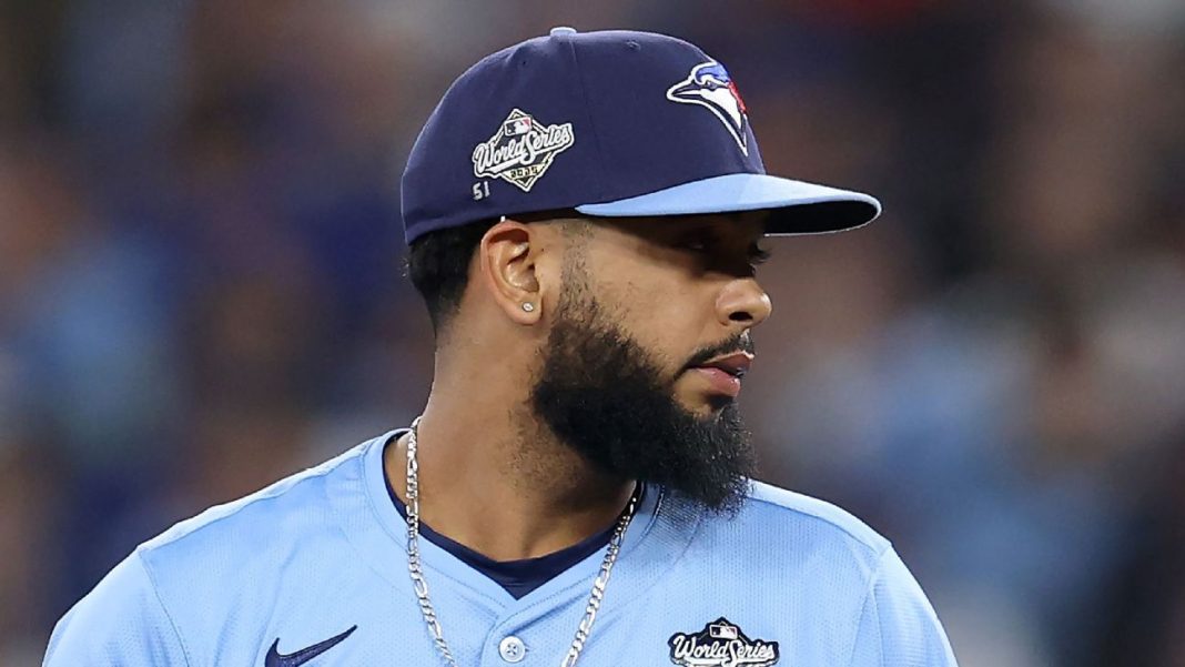 Both the Jays and Dodgers will wear Vesia's number 51 on their caps at the World Series. Both the Jays and Dodgers will wear Vesia's number 51 on their caps at the World Series.