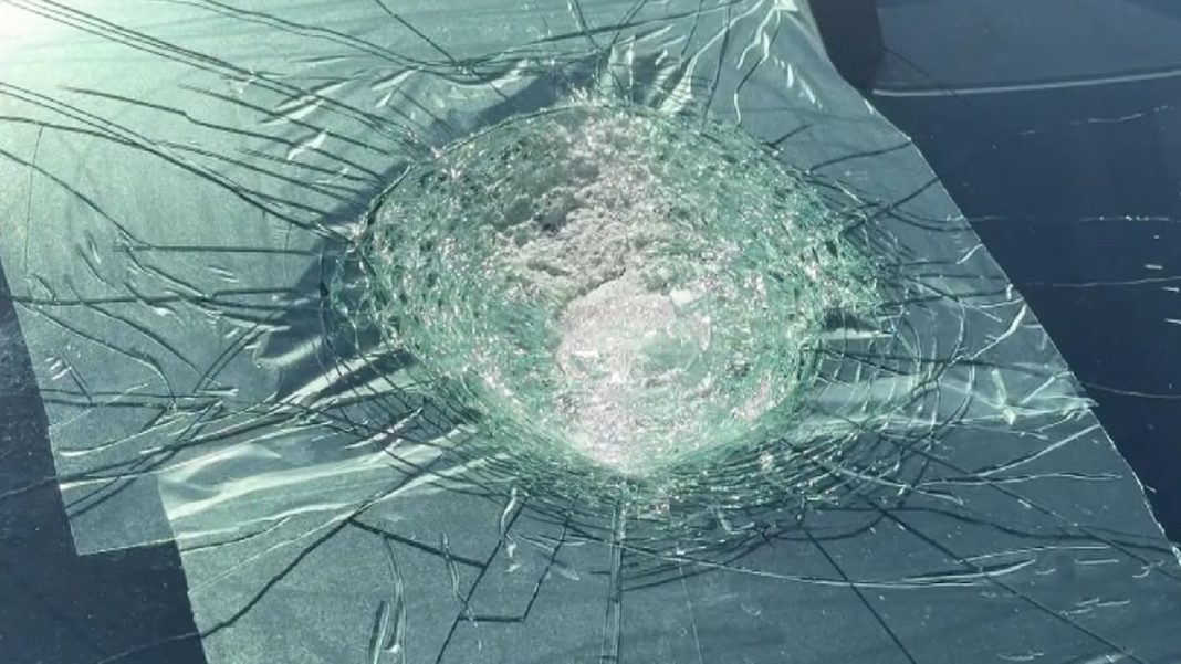 A Tesla in Australia got hit by a mystery object, and it could be a world first. A Tesla in Australia got hit by a mystery object, and it could be a world first.