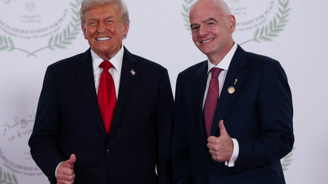 The FIFA chief says to watch the World Cup draw for what happens if Trump gets a new peace prize. The FIFA chief says to watch the World Cup draw for what happens if Trump gets a new peace prize.