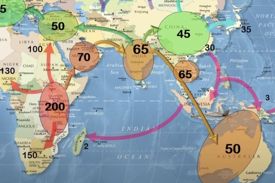 New DNA findings show ancient humans took two different paths to Australia.