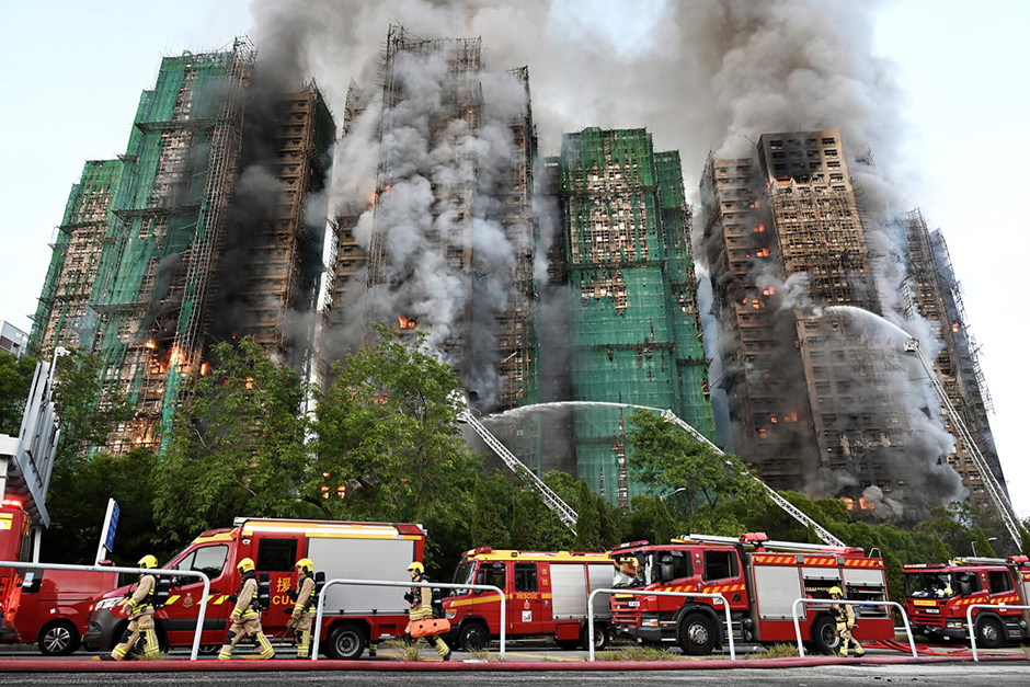Dangerous netting was used at the Hong Kong fire site, officials say, as the death toll hits 151