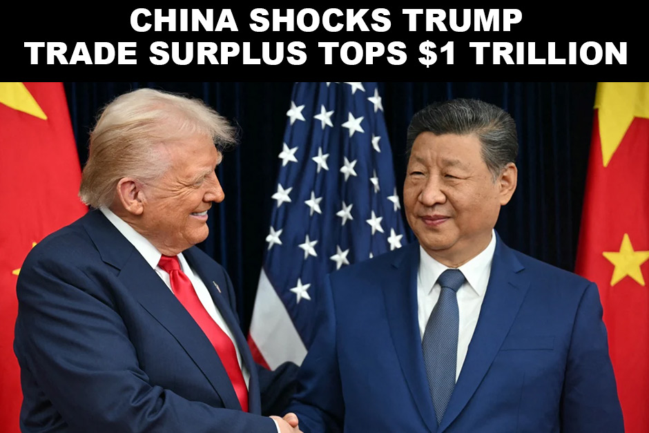 China’s trade surplus with the world just hit $1 trillion, even with tariffs.