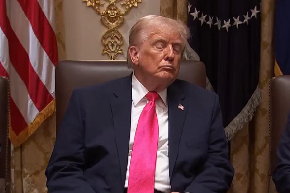 Trump seemed to be nodding off in another meeting