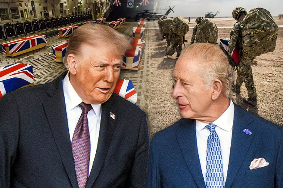Trump praises UK troops, backing down after the royal family was upset.