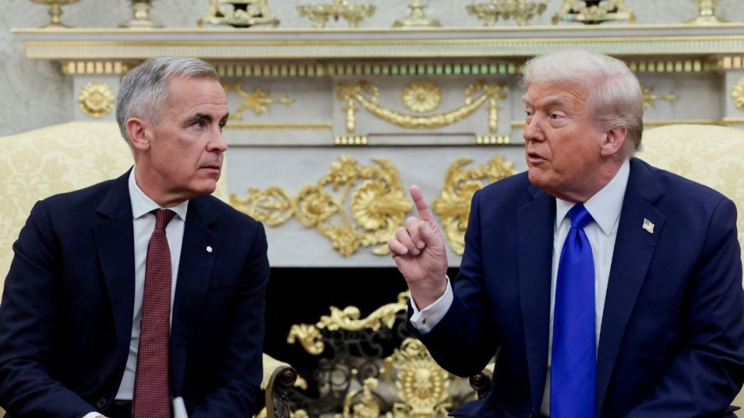 Mark Carney rules out free trade deal with China after Trump's 100% tariff threat Mark Carney rules out free trade deal with China after Trump's 100% tariff threat