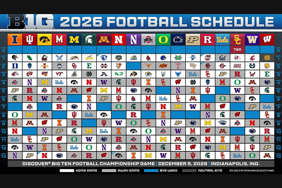 Big Ten Reveals 2026 Football Schedule Big Ten Reveals 2026 Football Schedule