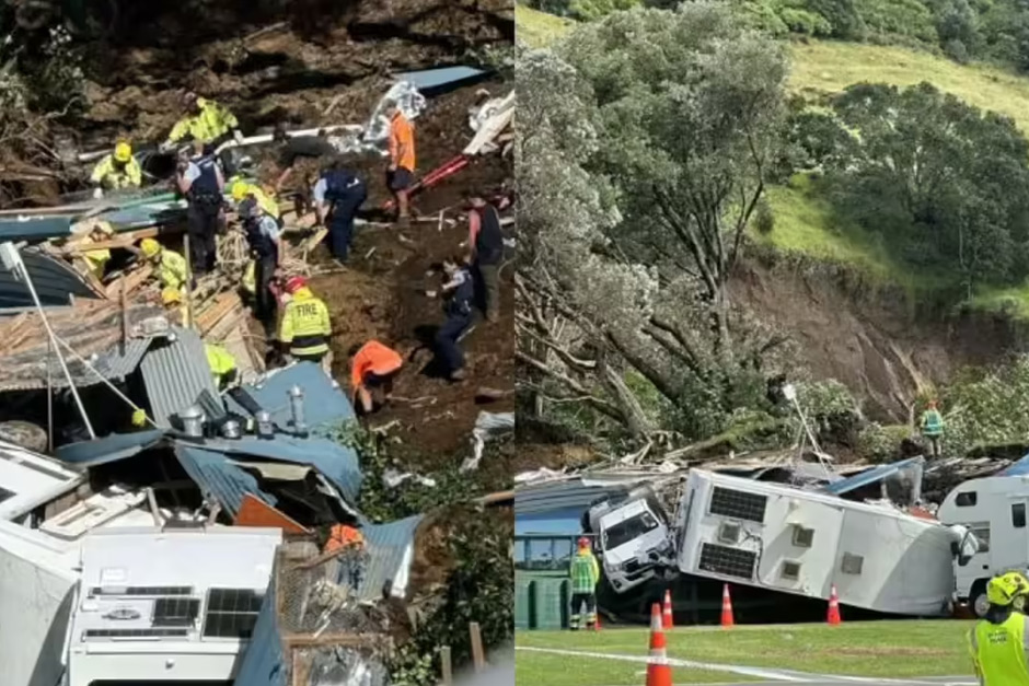 A child and several people are missing after a landslide hit a New Zealand campsite.