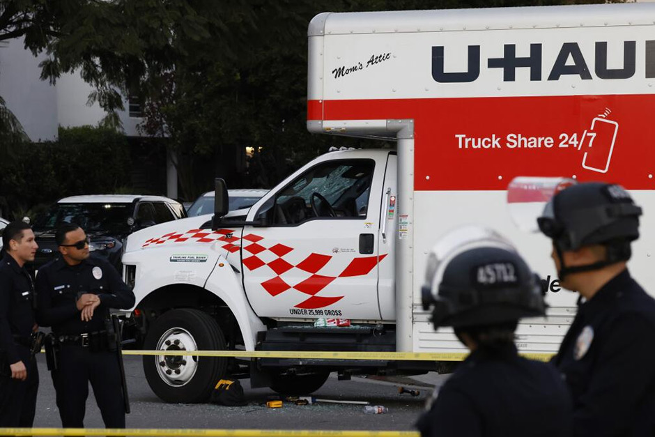A U-Haul truck hit a crowd during an anti-Iranian regime rally in Westwood, the LAPD says.