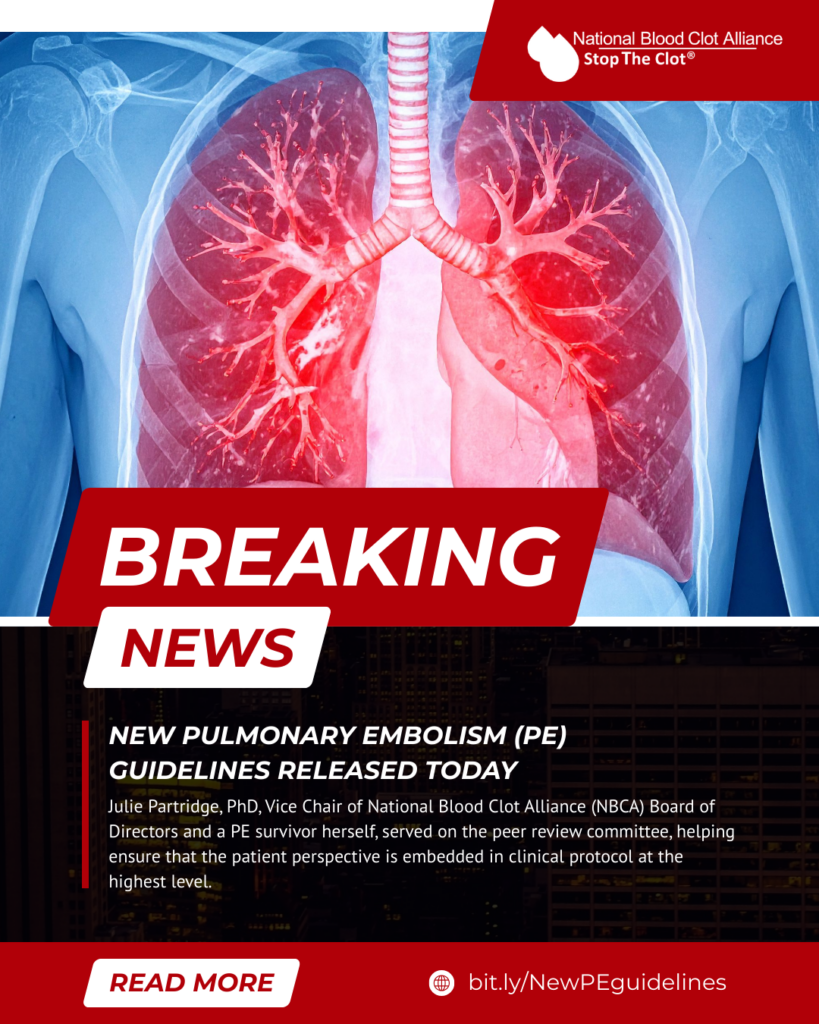 National Blood Clot Alliance Applauds New Multi-Society Clinical Guidelines for Acute Pulmonary Embolism National Blood Clot Alliance Applauds New Multi-Society Clinical Guidelines for Acute Pulmonary Embolism