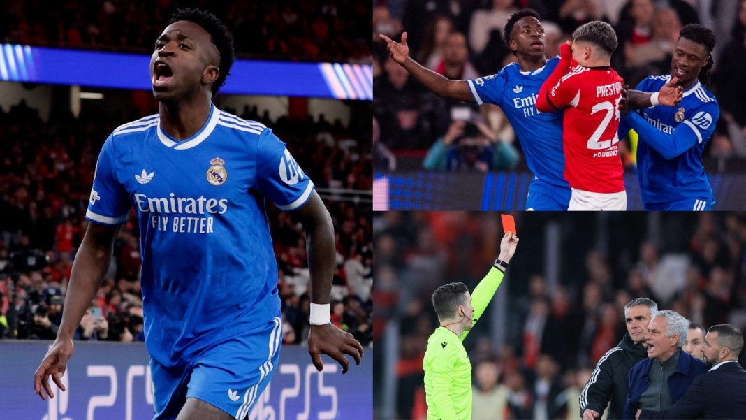 Real Madrid player ratings vs Benfica: Vinicius Jr has the last laugh! Sublime goal seals Champions League play-off advantage in game marred by racism accusation Real Madrid player ratings vs Benfica: Vinicius Jr has the last laugh! Sublime goal seals Champions League play-off advantage in game marred by racism accusation