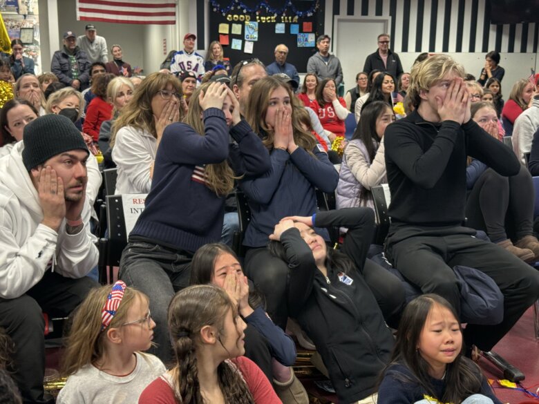 It was 'Horrible, just horrible' at Ilia Malinin's home rink watch party in Reston.