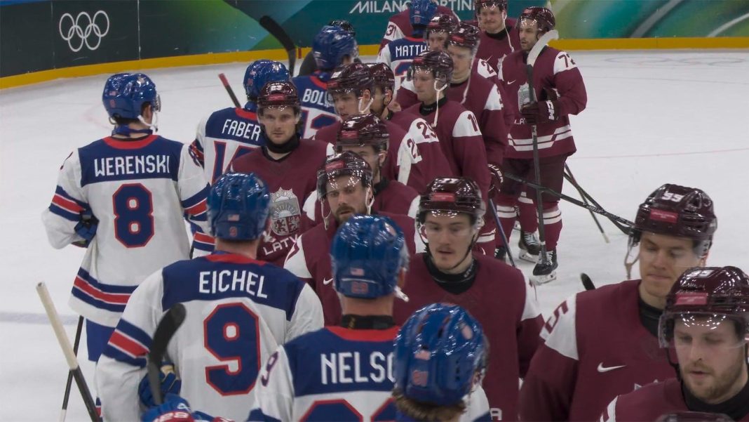 USA's up 4-1 on Latvia in men's Olympic hockey! Brock Nelson has two goals as the third period begins. USA's up 4-1 on Latvia in men's Olympic hockey! Brock Nelson has two goals as the third period begins.