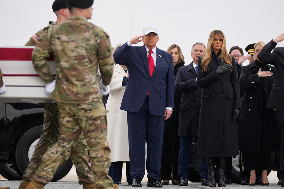 Trump warns of expanding targets in Iran, honoring fallen U.S. troops.