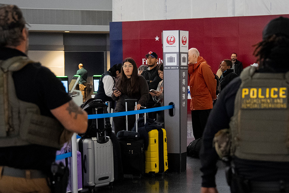 ICE agents are at U.S. airports while TSA is short-staffed and a funding fight continues.