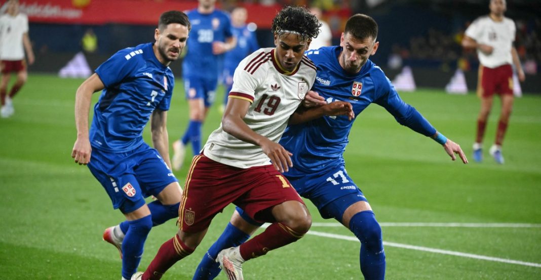 Six Barcelona players feature as Spain dominate friendly against Serbia Six Barcelona players feature as Spain dominate friendly against Serbia