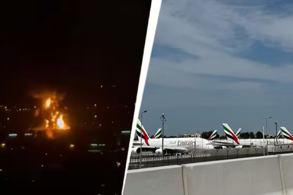 A drone strike has hit Dubai’s main international airport, causing a massive fire.