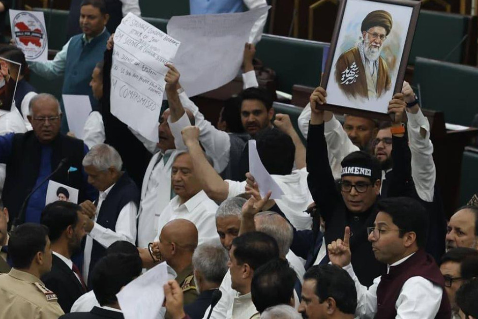 Watch: Massive ruckus in J&K Assembly as NC MLAs protest over killing of Iran’s Ali Khamenei