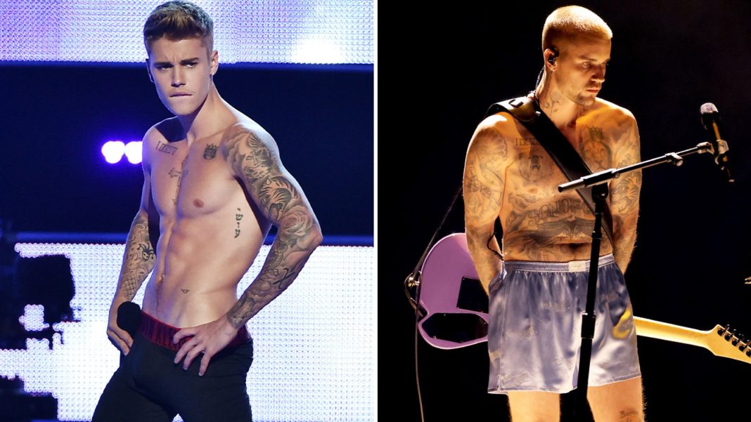 Justin Bieber's underwear was spotted on stage. So, is that body all natural, or did he get some work done? Justin Bieber's underwear was spotted on stage. So, is that body all natural, or did he get some work done?
