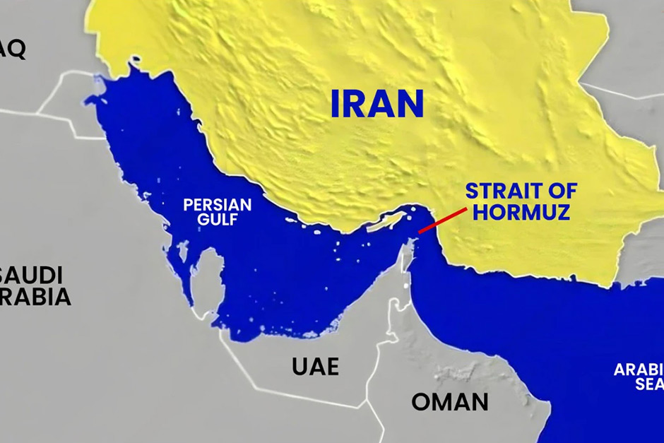 Which Asian countries use the Strait of Hormuz?
