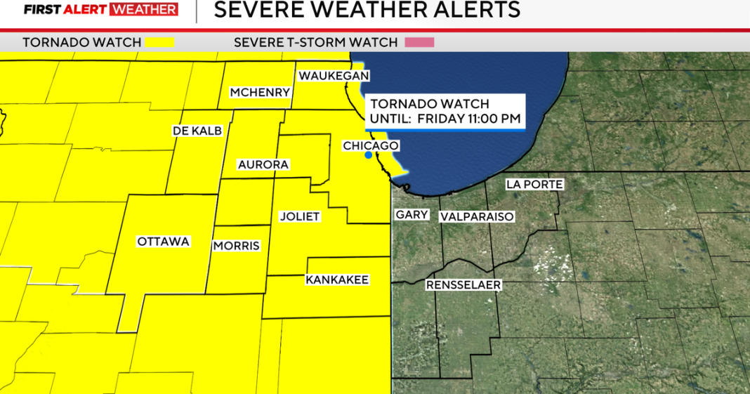 Tornado Watch for entire Chicago area as severe storms race east; tornadoes, funnel clouds reported northwest - CBS News