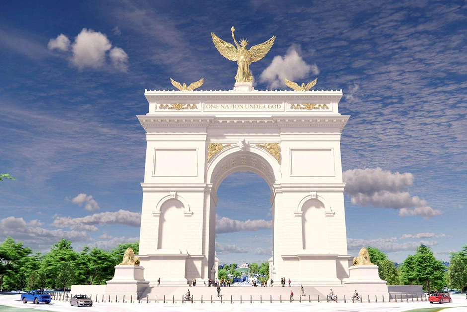 Trump officials showed off plans for his controversial 250-foot arch. Trump officials showed off plans for his controversial 250-foot arch.