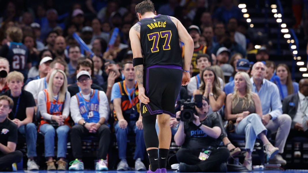 Lakers Star Doncic Out for Rest of Season with Hamstring Tear Lakers Star Doncic Out for Rest of Season with Hamstring Tear