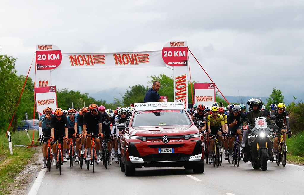 Jasper Stuyven blasts Giro d'Italia director, calling stage 2's neutralisation handling 'like a frightened dog'.